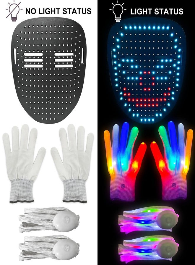 كاملينبو قناع كاميلينبو المضيء بتقنية LED مع خاصية استشعار الإيماءات، ألعاب مضيئة رائعة، هدايا للمراهقين، قناع مضيء وقفازات وأربطة أحذية لحفلات رأس السنة الميلادية وأعياد الميلاد والهالوين والحفلات التنكرية - Image 5
